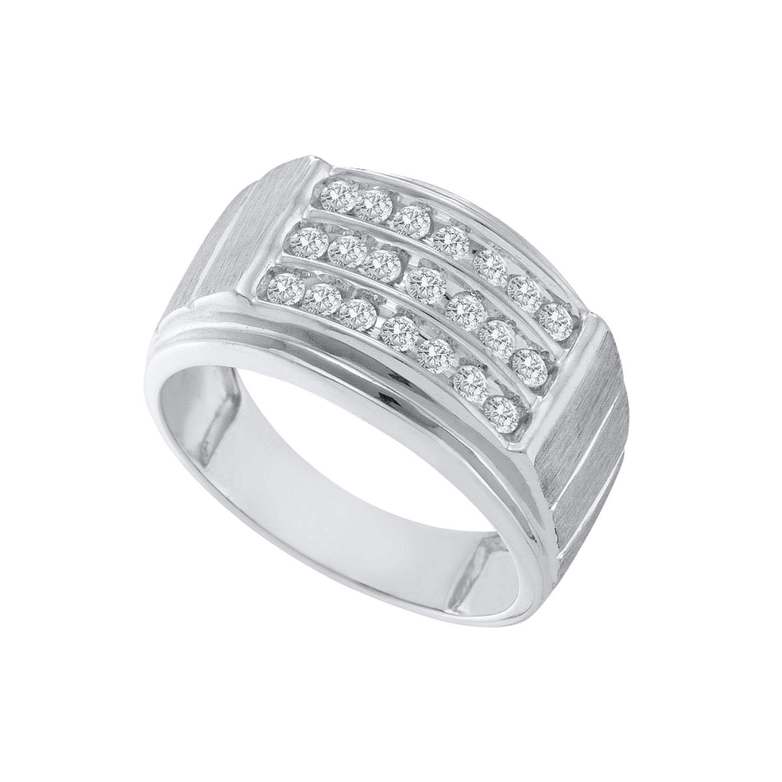 Dazzlingrock Collection Anillo de compromiso de oro blanco de 10 quilates con diamantes de 0,5 quilates, oro blanco de 10 quilates, tamaño