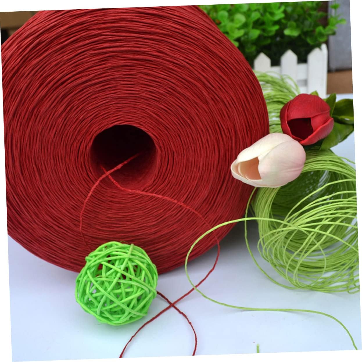 STOBOK 2roll Raffia Paper Twine Pack Thick Twine for Wrapping Christmas Ribbon DIY Decorations
