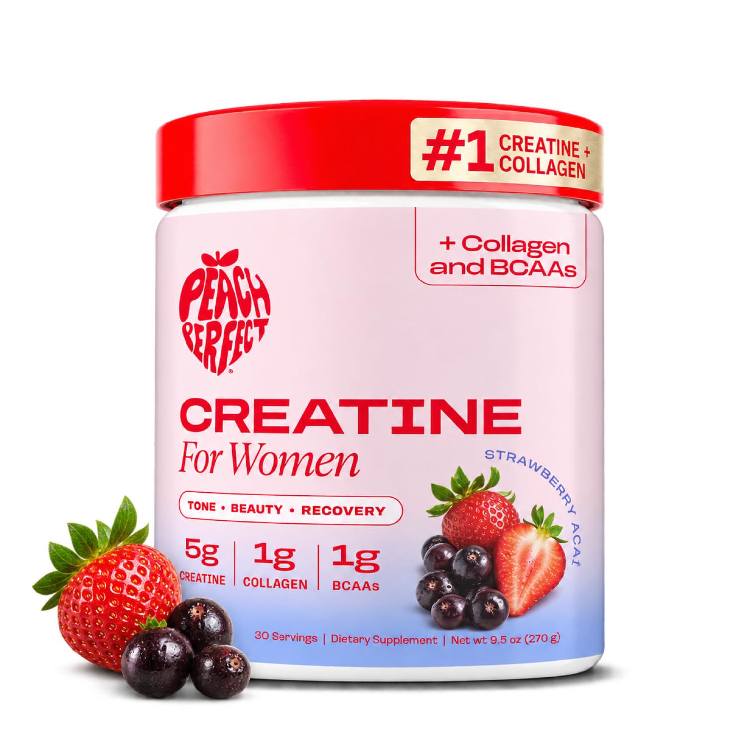 Peach Perfect Creatine for Women – Micronized Creatine Monohydrate Powder with BCAA & Collagen for Glute Strength Support, Boost Energy, Focus, Strength, and Endurance – Unflavored, 30 Servings — Amazon image 5
