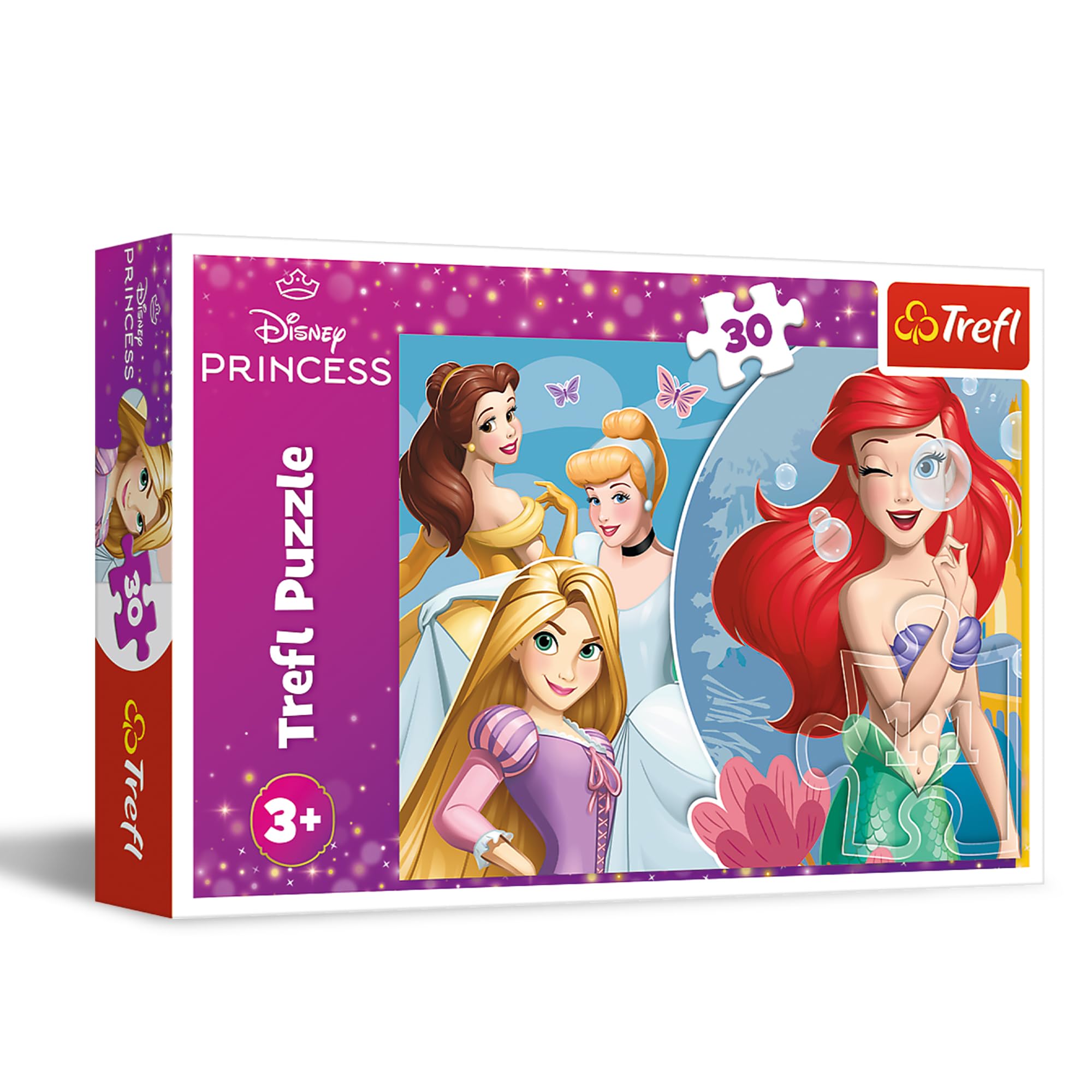 Trefl - Disney, Piękny Dzień Księżniczek - Puzzle 30 Elementów - Kolorowe Puzzle z Księżniczkami Disneya, Kreatywna Rozrywka, dla Dzieci od 3 lat