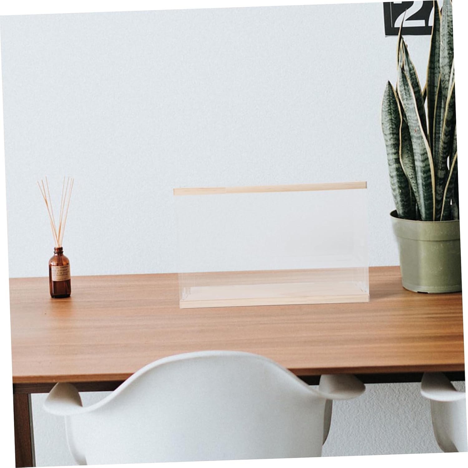 NOLITOY Acrylic Display Rack for Collectibles 2-Layer Dustproof Storage Shelf for Dolls and Figures Trapezoidal Display Stand for Home Decor