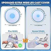 Vista 3 de Waterproof Extra Wide Leg Cast Cover for Shower with Non-Slip Bottom for Leg Cast Protector for Surgery Wounds, Bandage, Large Cast, Knee