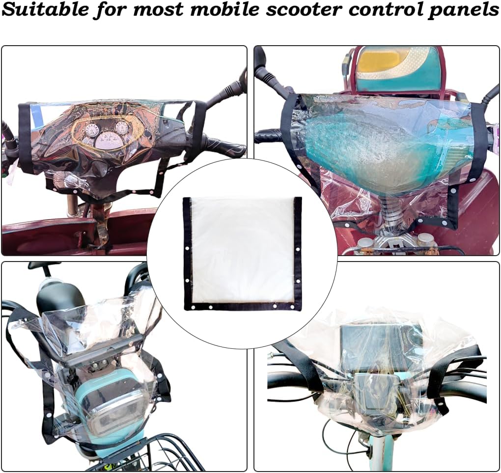 2PCS Waterproof Outdoor Mobility Scooter Control Panel Cover,Clear View, Protects from Rain & Dust,Electric Scooter Accessories for Adults,Universal for Most Mobility Scooters image 6 of 7 B0DQCY2T2W
