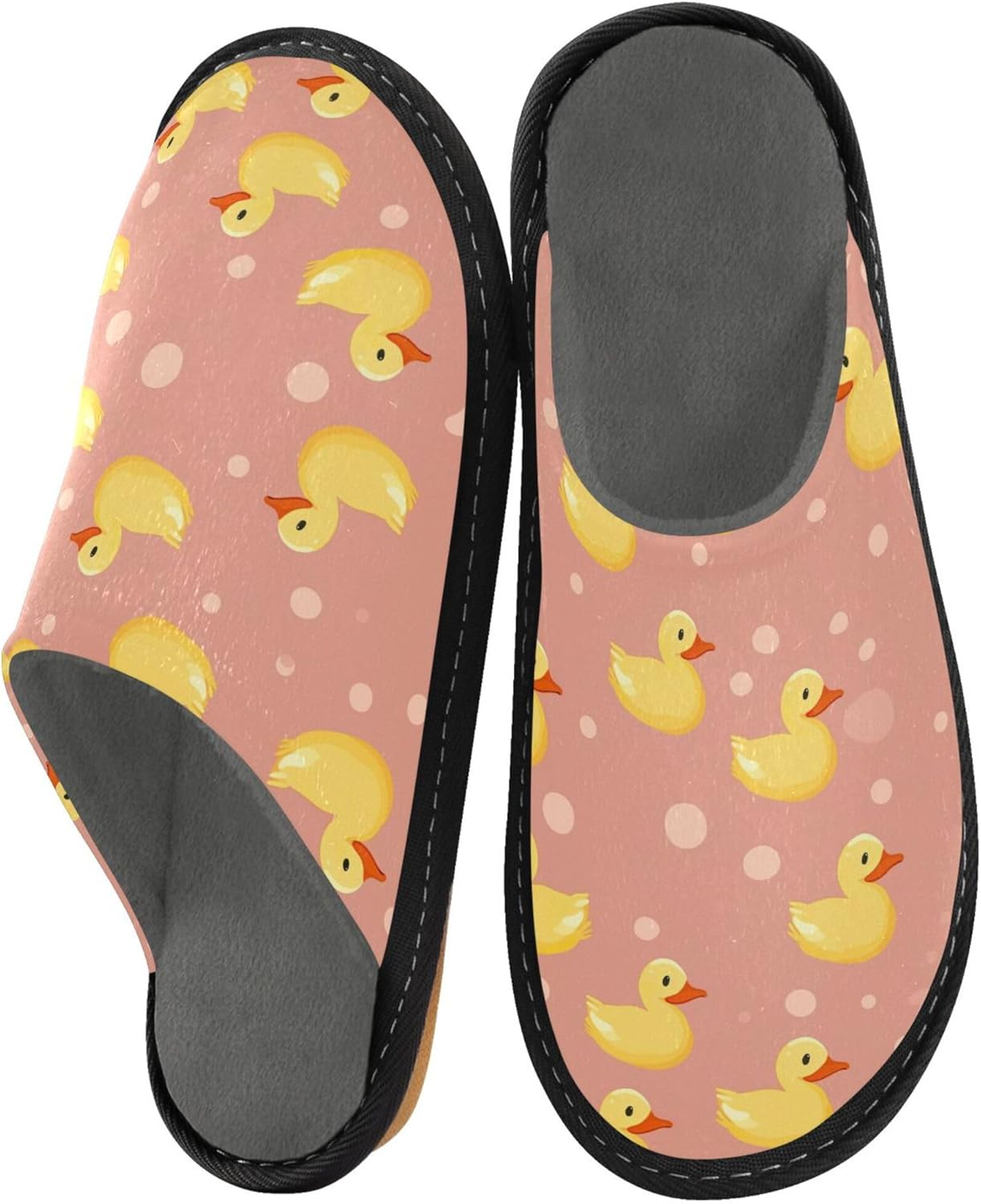 Cute Duck House Slippers – Cozy Fuzzy Slippers for Guests, Washable & Disposable, Perfect for Shoeless Home, Spa & Hotel Use A111646