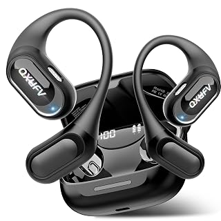 Open Ear Headphones, Bluetooth 5.4 Headphones Sports, Premium Sound with HD Mic Wireless Earbuds, 48H Playtime LED Power Display Ear Buds, IPX7 Lightweight Comfort Earphones for Running, Working - Amazon product rated Grade C