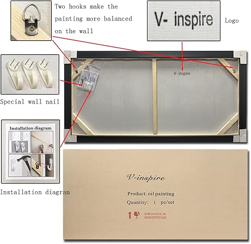 Miniatura 7 de V-inspire Arte, 16 x 20 pulgadas, pintura al óleo de flores pintadas a mano 100% sobre lienzo, pintura de cuchillo blanco, lienzo acrílico, arte