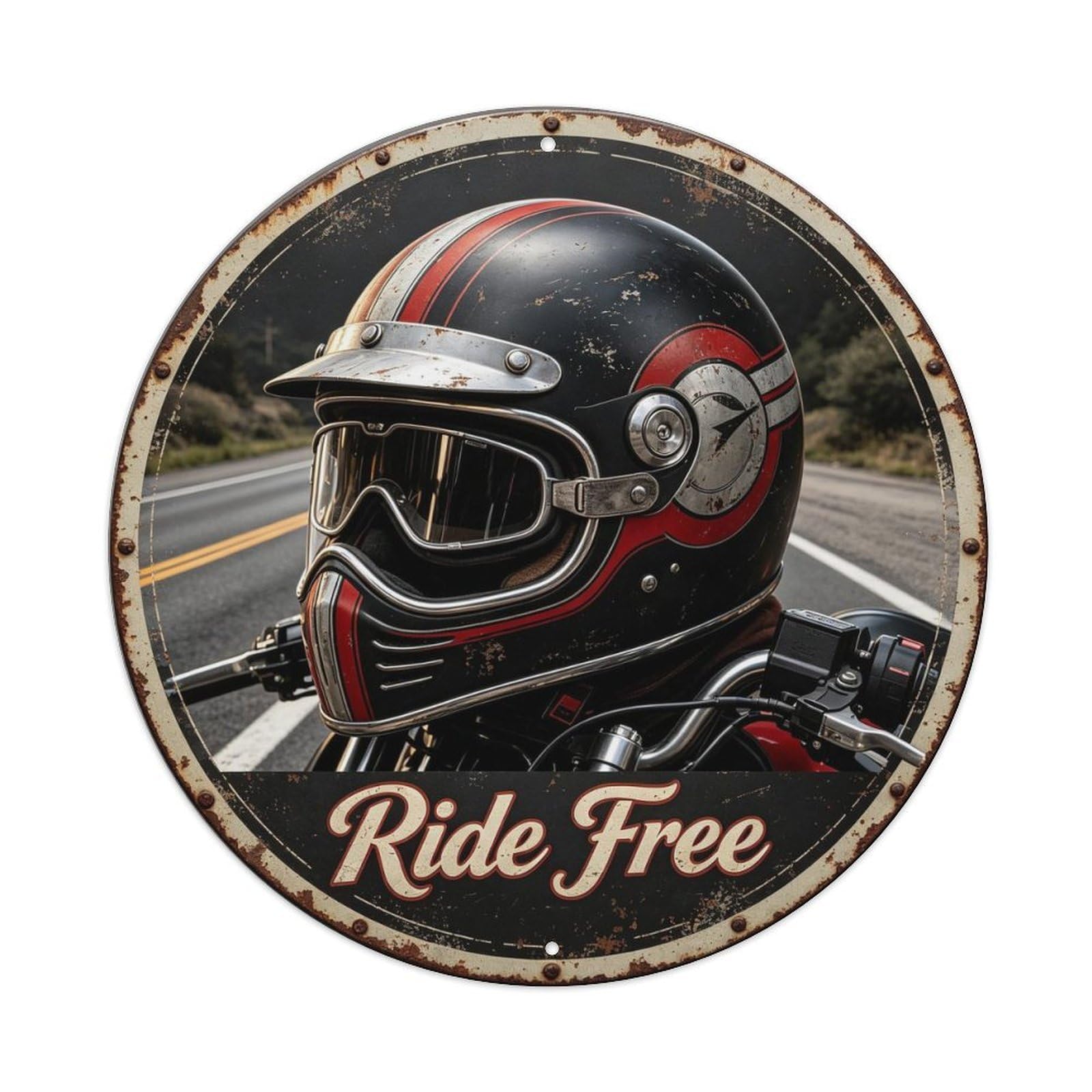 Ride Free Metal Tin Sign Plaque