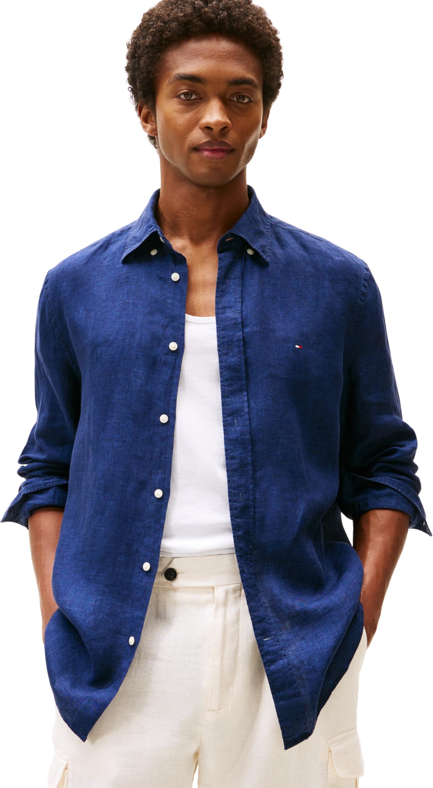 Tommy Hilfiger Camisa Hombre Camisa de lino