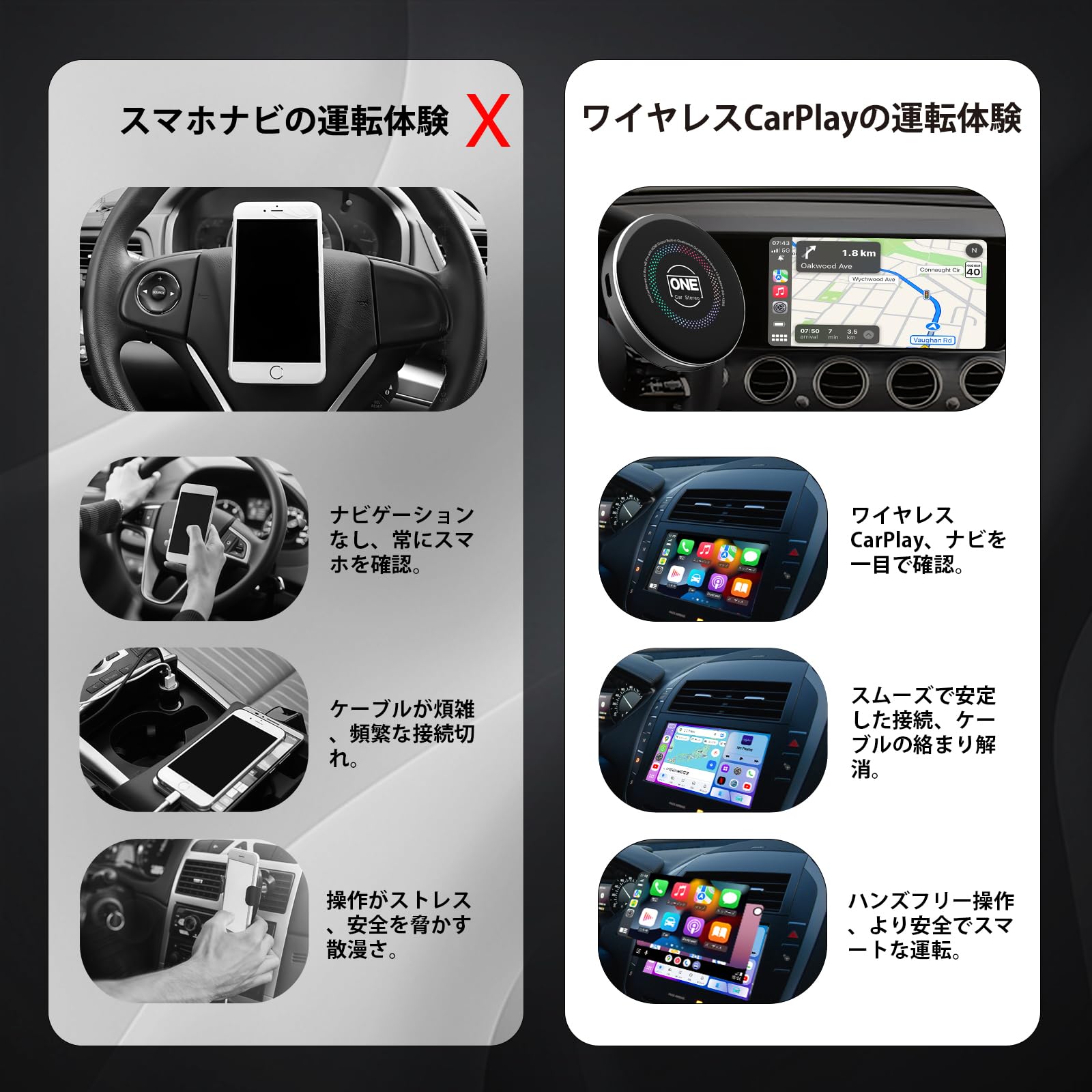 Amazon.co.jp: 【公式】ワンカーステレオOneCarStereo HE Pro CarPlay
