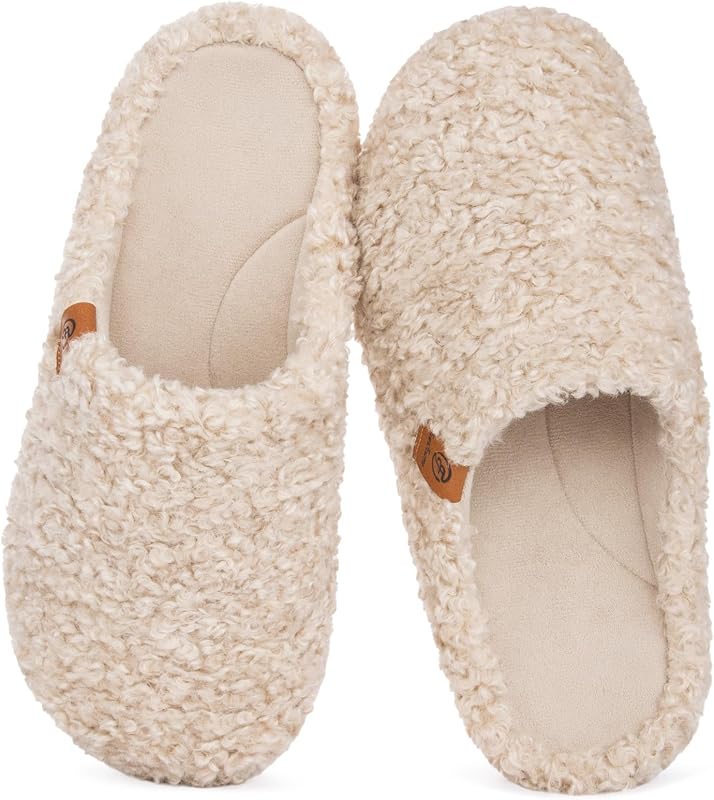 EverFoams Women's Slip on Slippers for Indoor Outdoor | Soft,fuzzy,clog,breathable,anti-slip,birthday gifts,machine-washable