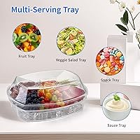 Vista 5 de Bandeja para servir en hielo, bandeja refrigerada, bandejas para servir que mantienen la comida fría, cuenco de cocina refrigerado con compartimento