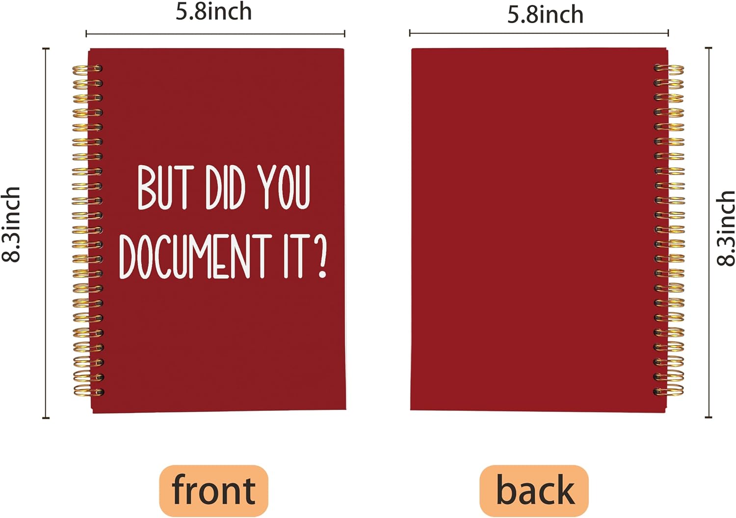 but Did You Document it Notebook - Gifts for HR Professionals, HR Coworker Gag Gift, HR Appreciation Notebook for Men, Funny Human Resources Employee Spiral Notebook 5.5x8.3(Red) image 5
