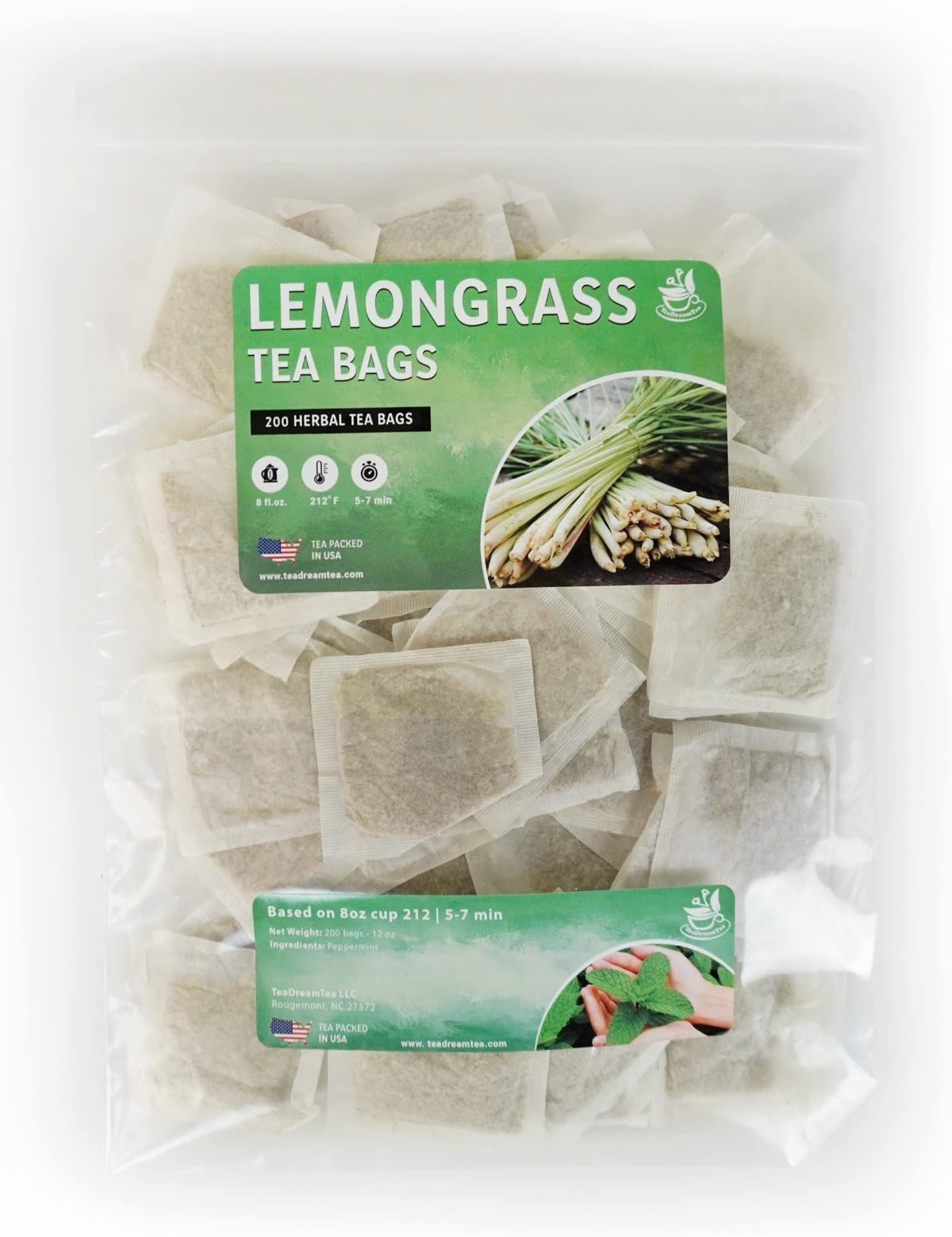TeaDreamTea Lemongrass Tea Bags - Supports Healthy Digestion - Premium Quality Herbal Tea - Caffeine Free Tea - Enjoy It Hot Or Cold Bulk Tea Bags