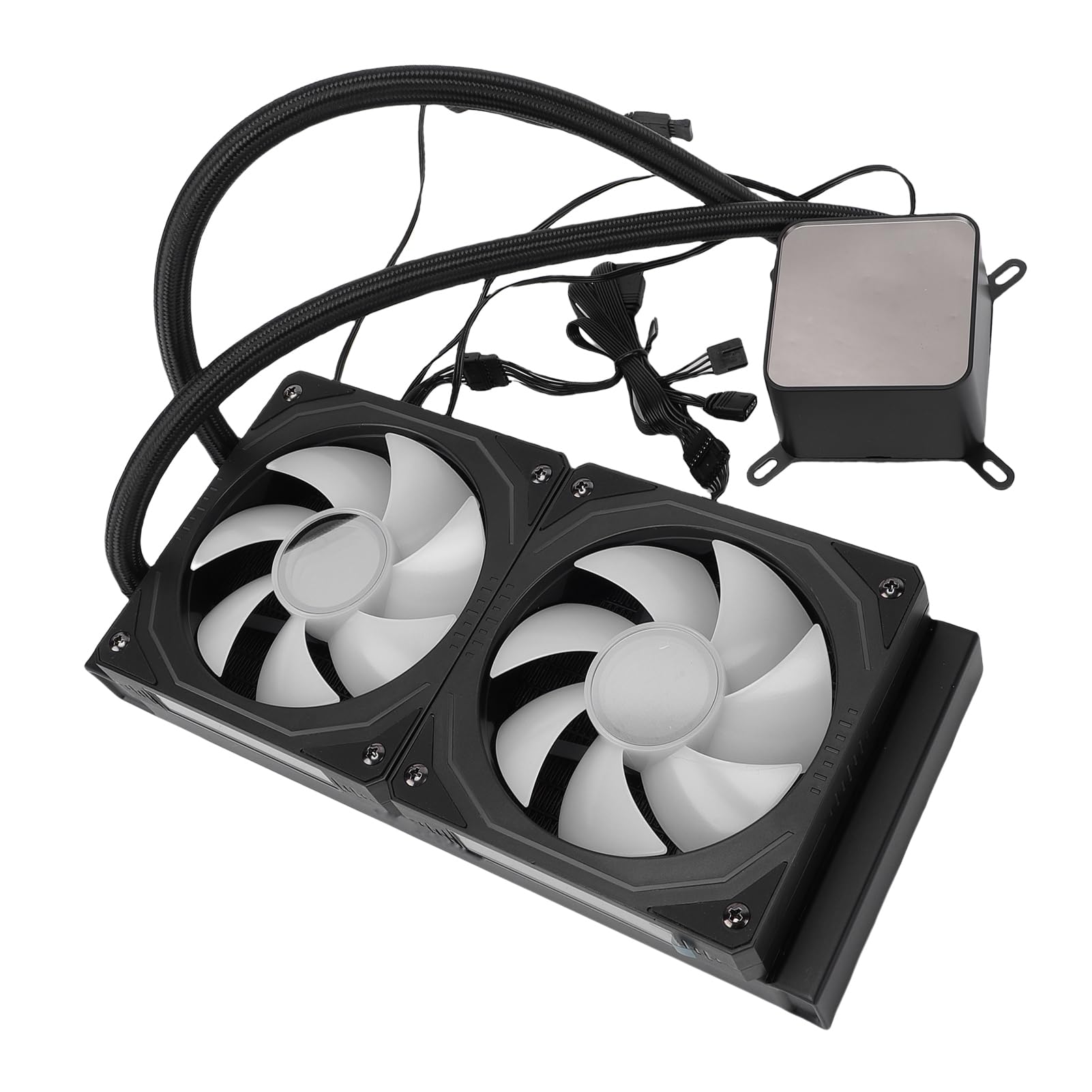 Ejoyous Chłodnica Cieczy ARGB do Procesora AIO 240 Mm Chłodnica Cieczy do Procesora AIO z 2,2-calowym Ekranem LCD Wentylatory PWM Miedziana Podstawa Komputera Gier Pasuje LGA1700 1851 i AM4 AM5