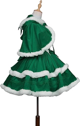 Miniatura 5 de ZZEQYG Vestidos de Navidad para mujer, color sólido, a la moda, cálido, vestido halter con capa