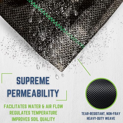 Miniatura 5 de DURASACK Tela de paisaje de barrera de malezas, polipropileno tejido estabilizado UV resistente, para control de malezas y cubierta de suelo de