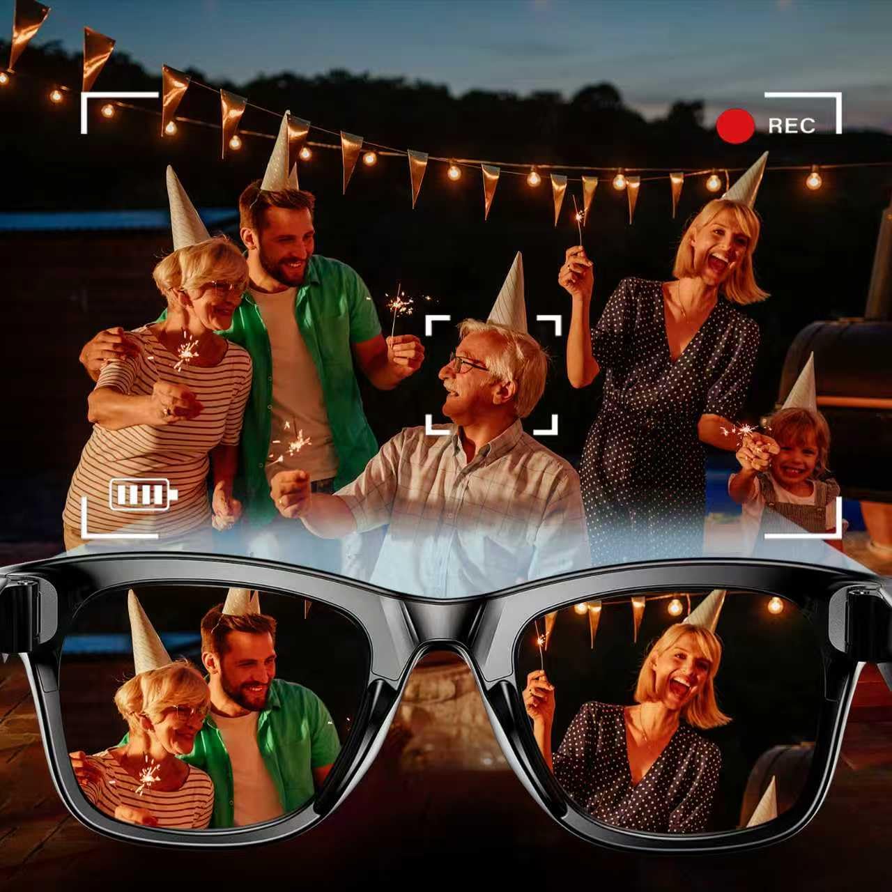 Meacode - Gafas inteligentes con IA de 8 MP, sin WiFi, cambio de color, para hombres, con Bluetooth, traducción, asistente de voz, música de oído abierto y llamadas