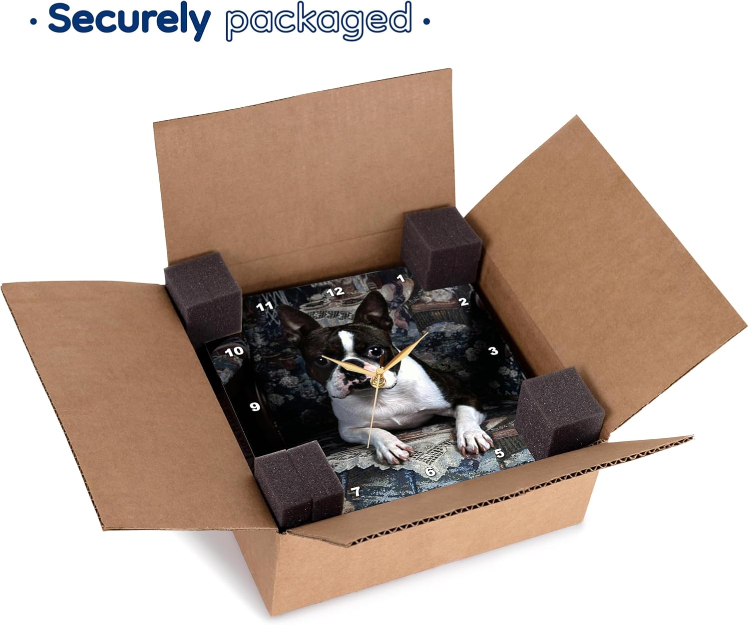 3dRose DPP_3112_3 Boston Terrier Philippe Wall Clock, 15 by 15-Inch