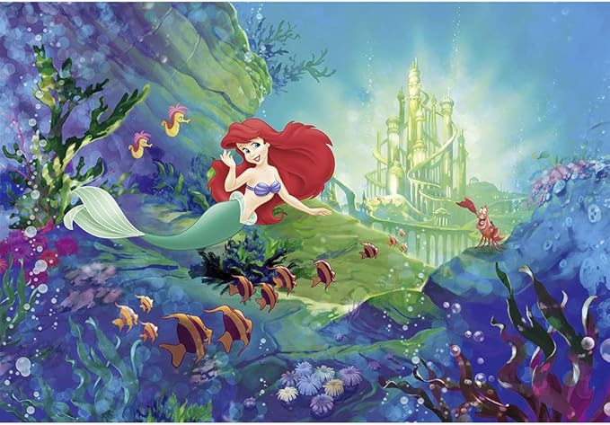 輸入壁紙 壁紙 クロス 紙製 ディズニー Disney アリエルの城 Ariel S Castle 8 4021 Csz 粉のり付き ドイツ製 壁紙 Amazon
