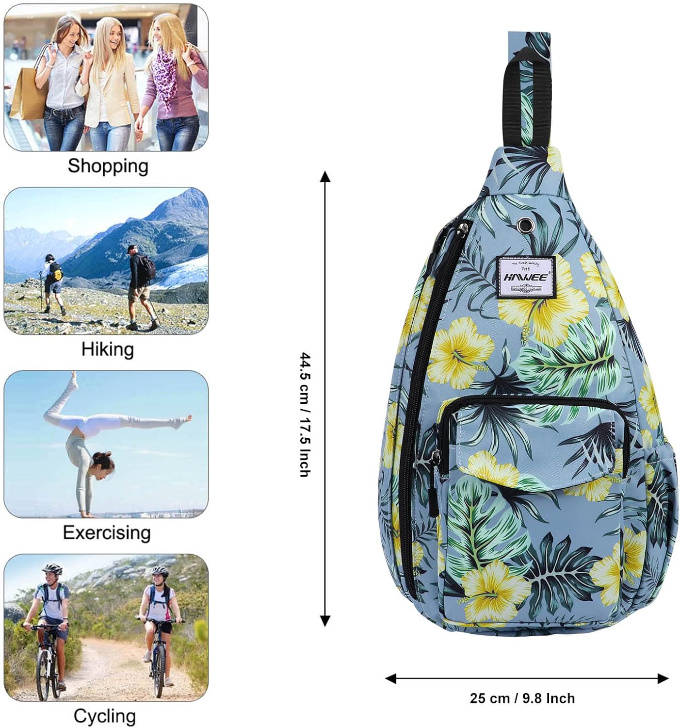 Backpack Sling for Women Anti-Water Crossbody Bag Inclined Adjustable Pack | Casual, Adjustable Strap, Water Repellent, for Travel/Sport