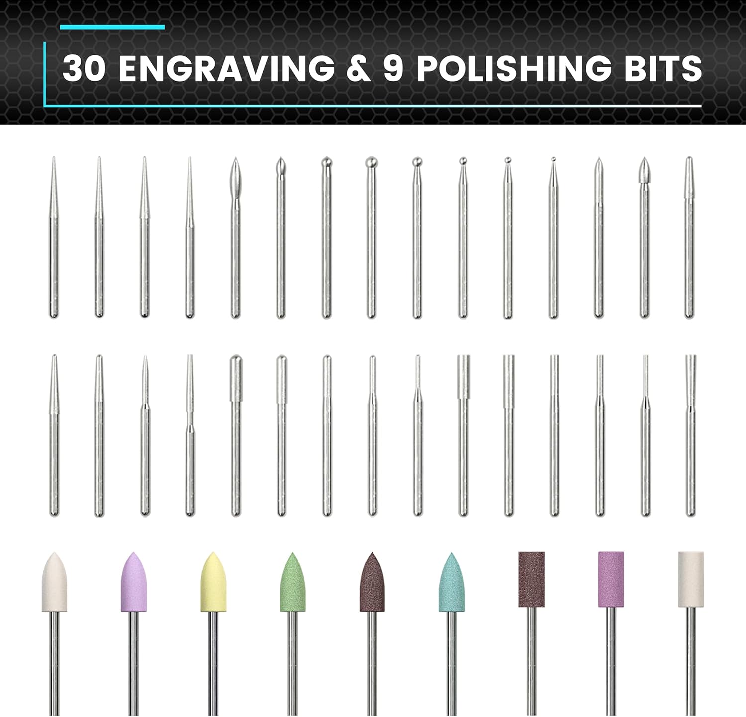 AM ARROWMAX Smart Engraving Pen, Carbon Fiber Body, HollowCup Motor, Rotary Tool for Artists & DIYers, 39 Bits With Aluminum Case, OLED, Engraving Pen For Metal, Wood, Glass and Plastic (GC6)