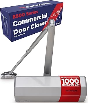 Heavy Duty Commercial Door Closer, ADA UL Grade 1-6 Listed Automatic Self Closing Door Hinges, Door Closers Commercial High Traffic, Auto Door Closer, Hydraulic Spring Soft Close Silver