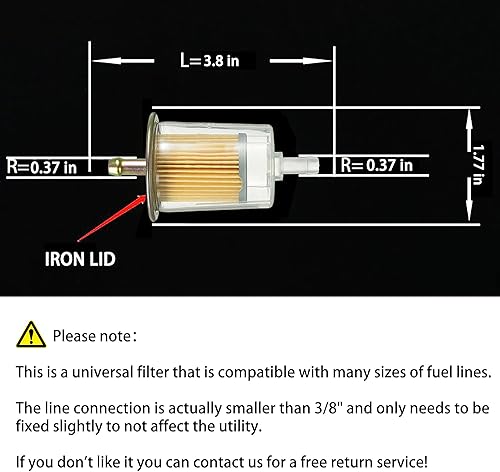 Miniatura 3 de Filtros de combustible universales de 38 pulgadas, tractores industriales, automóviles, camiones, motocicletas, motor a gas, línea de combustible en