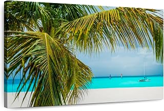 ElephantStock - Antigua Jolly Beach Wall Art - Horizontal Canvas Wall Art - Dining Room Wall Decor - Photography Beach Canvas Art - Green And Turquoise Decor - 39" x 26"