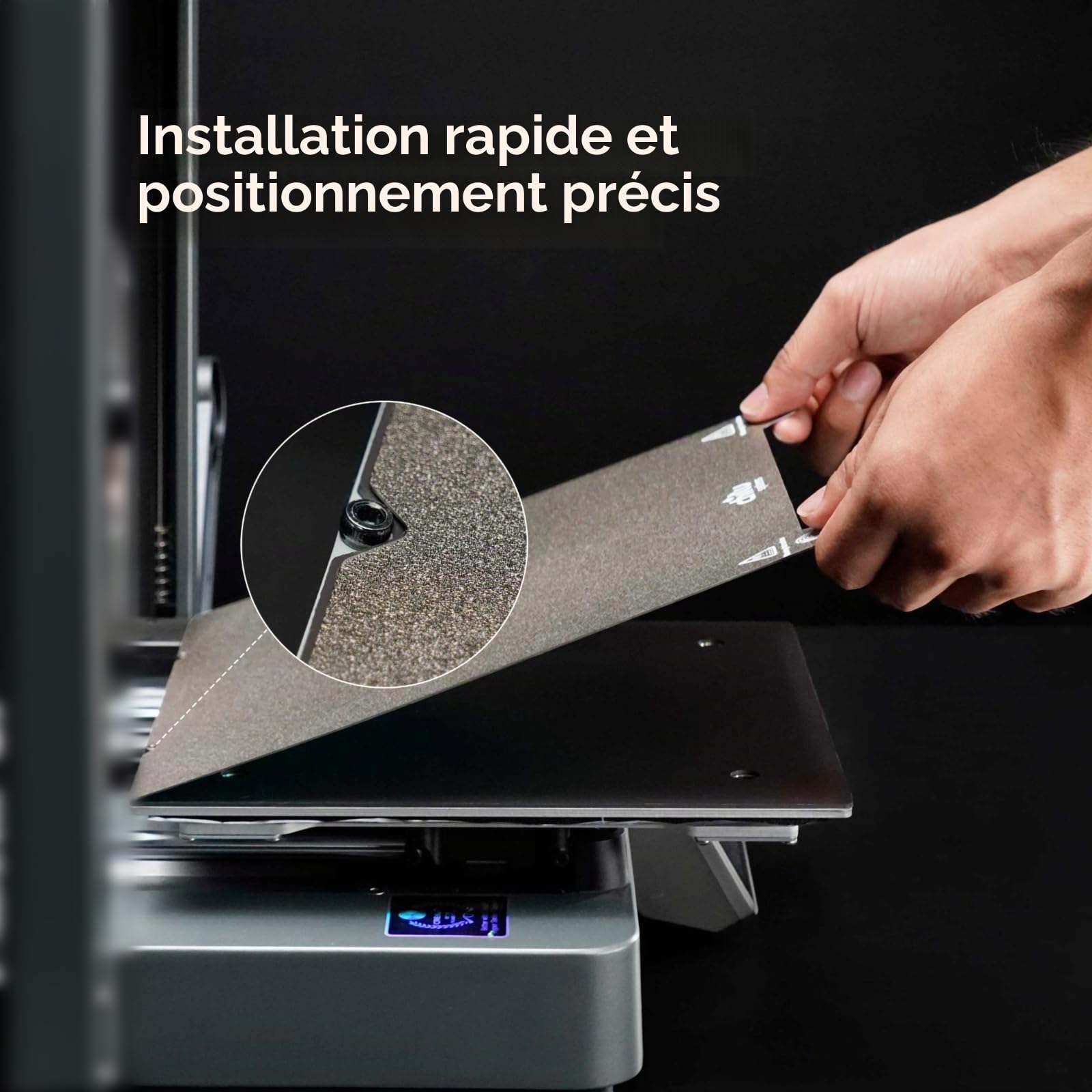Plaque de construction en PEI double face pour imprimante 3D Neptune 3 Pro/Neptune 4 Pro, 235x235mm Plateforme flexible en acier à ressort amovible pour imprimante 3D