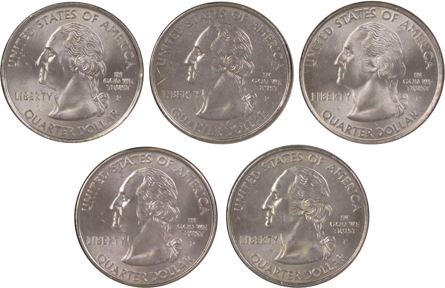 2000 P State Quarter 5 Coin Set BU Uncirculated Mint State