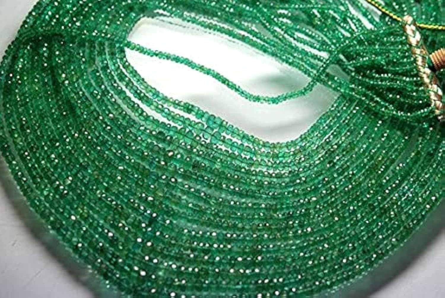 Zambian Emerald Faceted Rondelles LKBEADS perles naturelles africaines 2.5-3mm pour bijoux