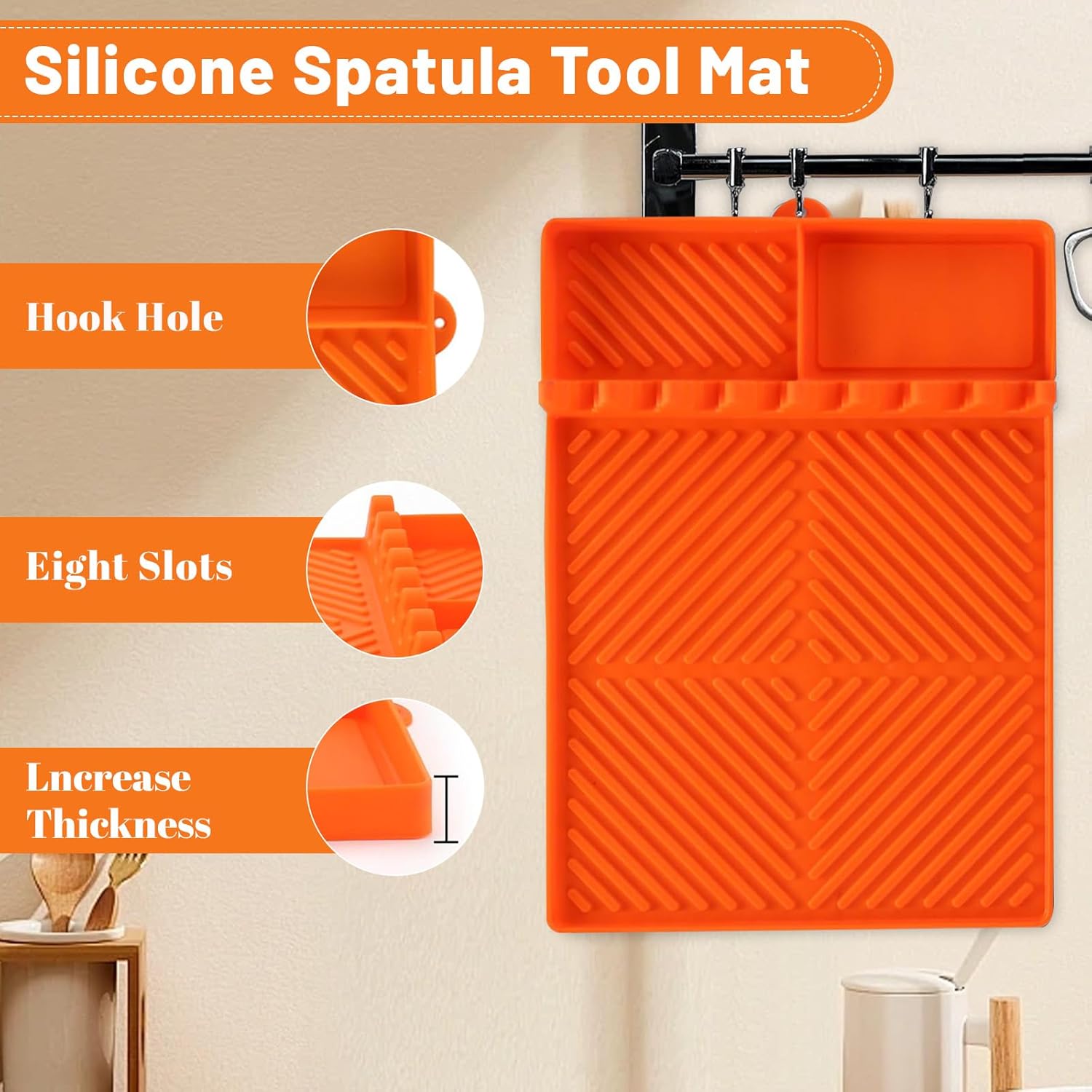 Silicone Grill Mat for Blackstone Griddle Cover 16" x 11.5", Heat Resistant Silicone Griddle Cover Spatula Mat with Drip Pad BBQ Utensils Holder for Blackstone Accessories for Griddle Tools BPA-Free