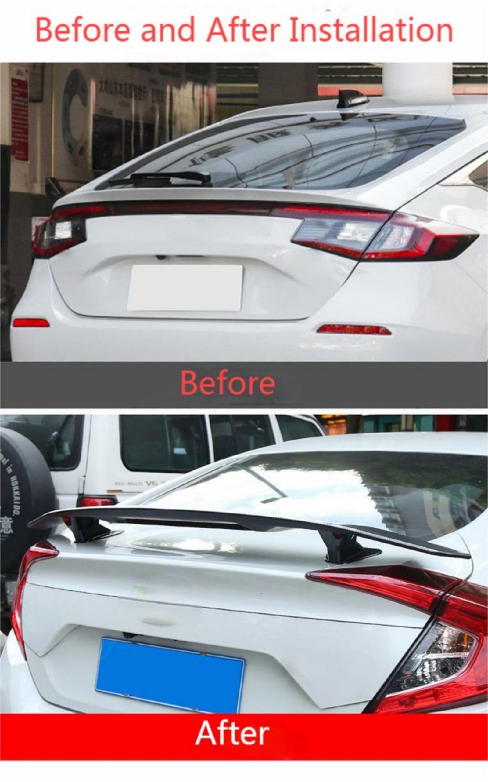 NERO OPACO SPOILER Posteriore Labbro Tronco Coperchio Aileron Levre Per - Foto 9