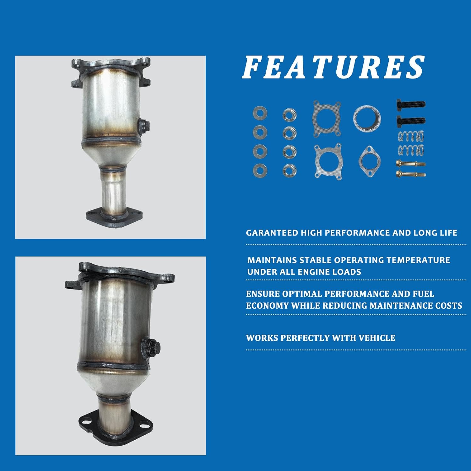 Catalytic Converter 16490 16491 Compatible with 2007-2012 Ford Taurus X/Edge/Flex/Fusion,for 2007-2010 Lincoln MKS/MKX/MKZ, for 2007-2015 Mazda 6/CX-9,for 2008-2009 Mercury Sable