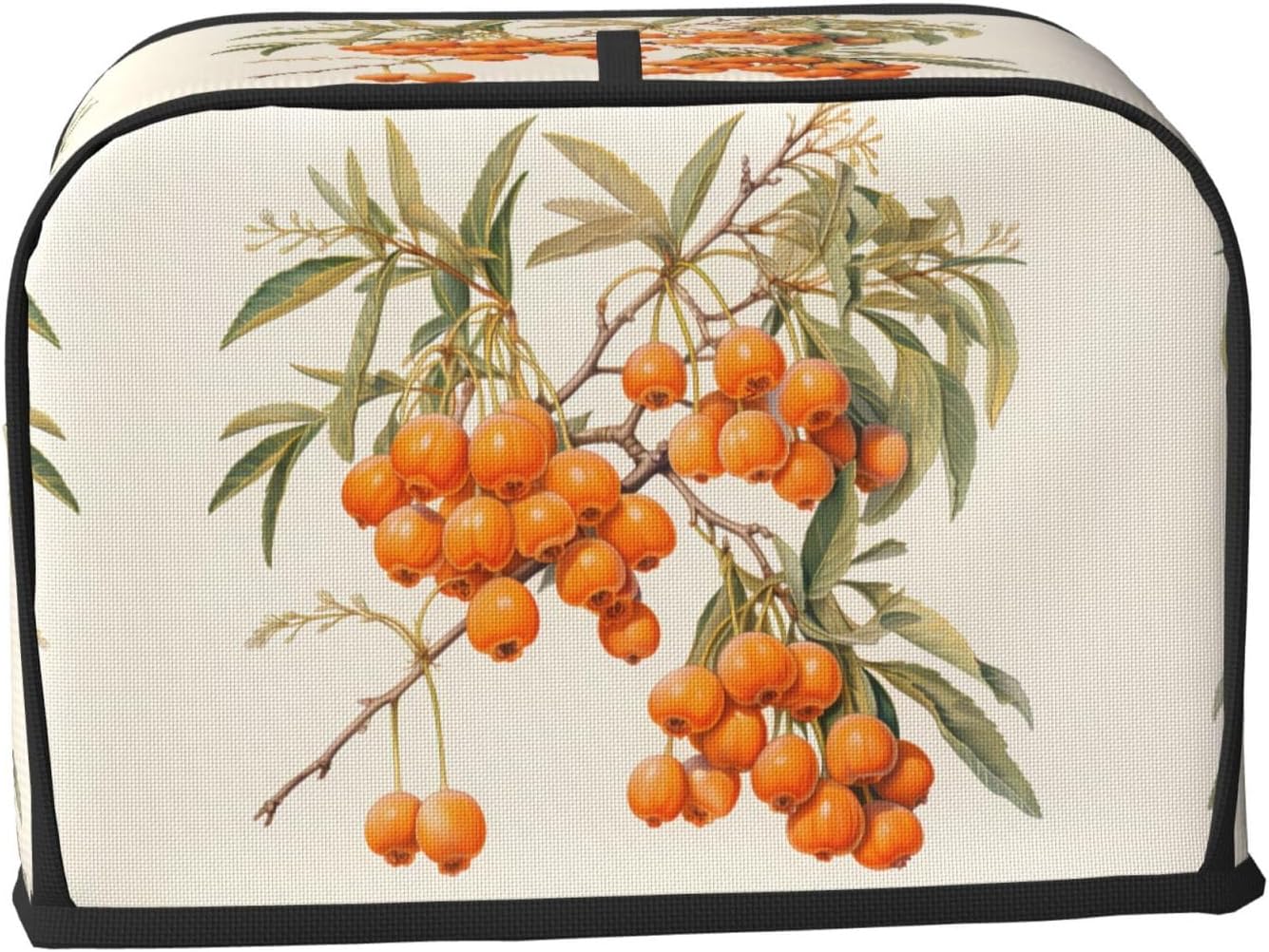 Orange sea buckthorn Printing Toaster lid household 2-slice bread machine dust cover protective cover