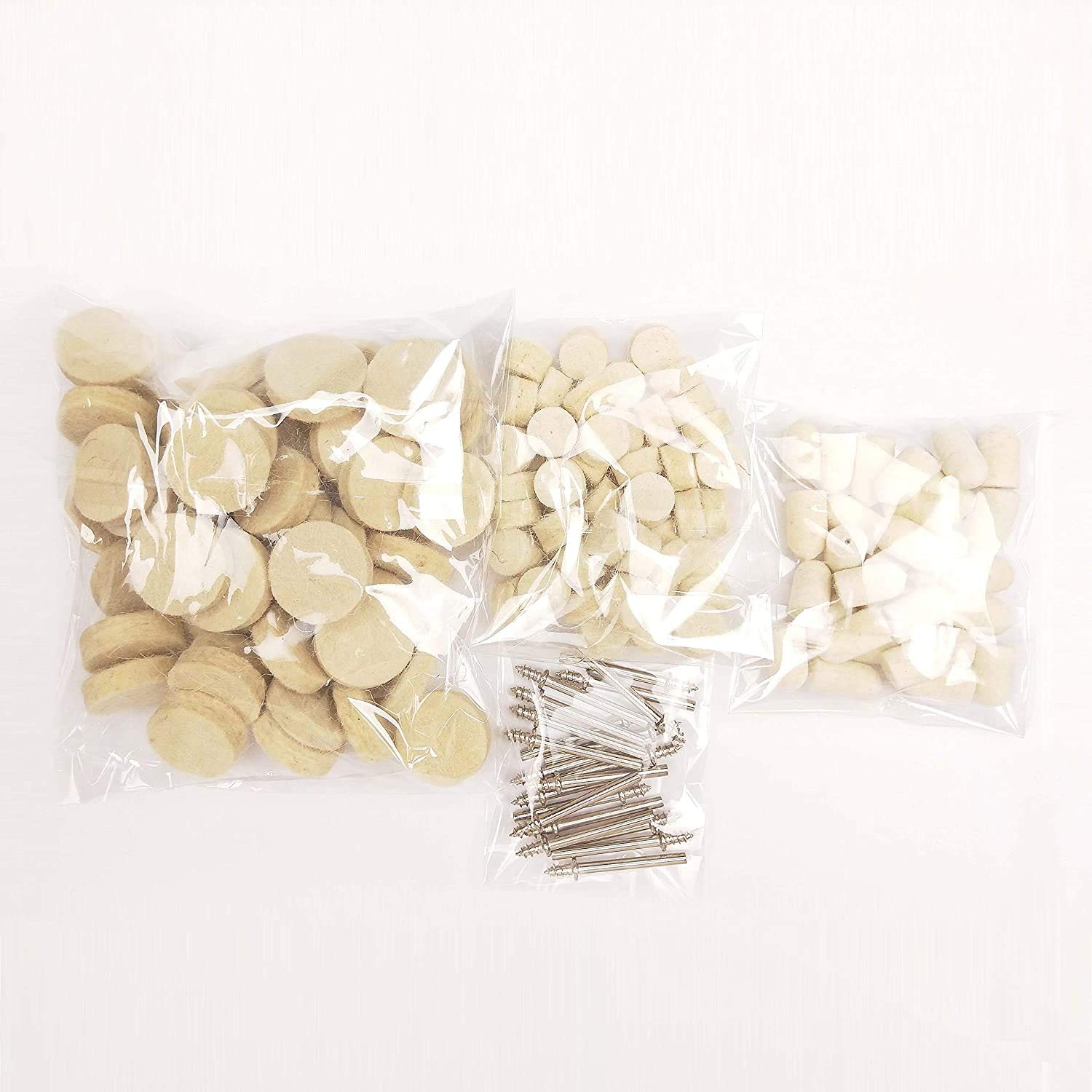DIY Crafts Pack Of 50 Pcs, Ivory Silver Colour, Wool Felt Polishing Pad & Polishing Wheel, Point & Mandrel Kit for Rot(Pack Of 50 Pcs, Ivory Silver Colour) 4