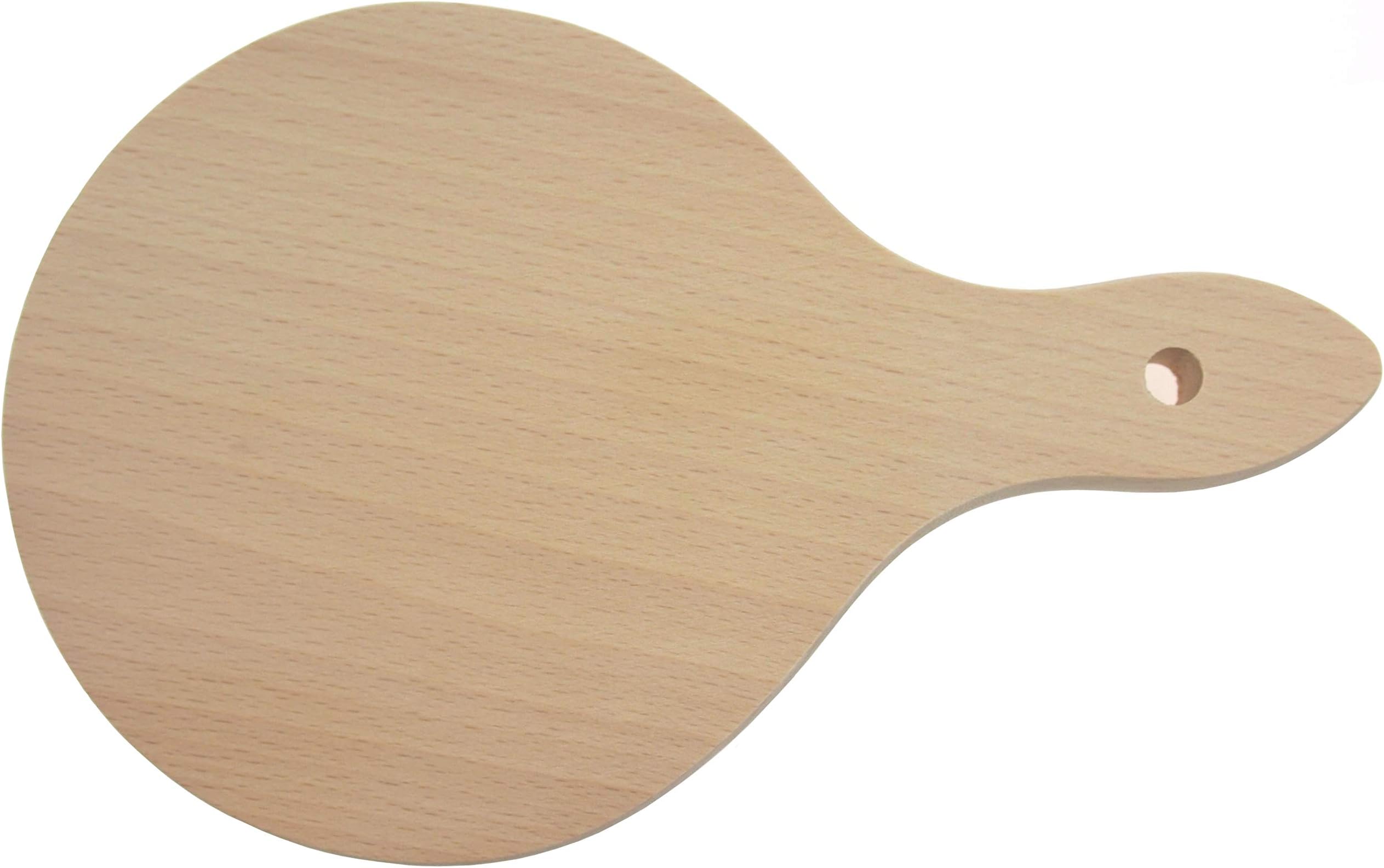EFO Small Chopping Board ⌀12.5 cm | Rustic Style Serving Platter Made of Natural Wood | Kitchen Block for Precise Cutting of Onions, Garlic and Other Ingredients | Round Tray with Handle | Beech Wood