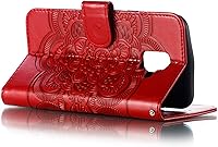 Vista 4 de LEECOCO for Samsung A6 2018 Case Mandala Embossing Luxury PU Leather Flip Notebook Wallet Bookstyle Magnetic Stand Card Slot Folio Bumper Protection