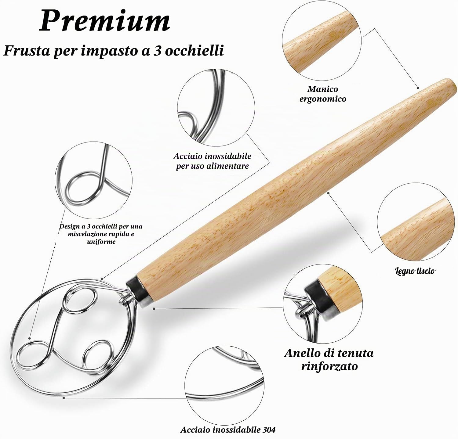 YAANI Cestino per Lievitazione del Pane Set di 2 Rotondi e Ovali, Cestino per Lievitazione Banneton + Frusta per Impasto + Lame per Pane + Raschietto per Impasto + Raschietto Flessibile Regalo