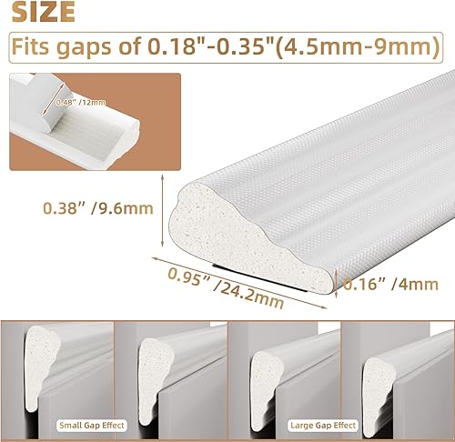 Miniatura 2 de Burletes de espuma en forma de cuña de 118", tira de sellado para ventanas y puertas, marco insonorizante, cinta aislante de invierno para puerta