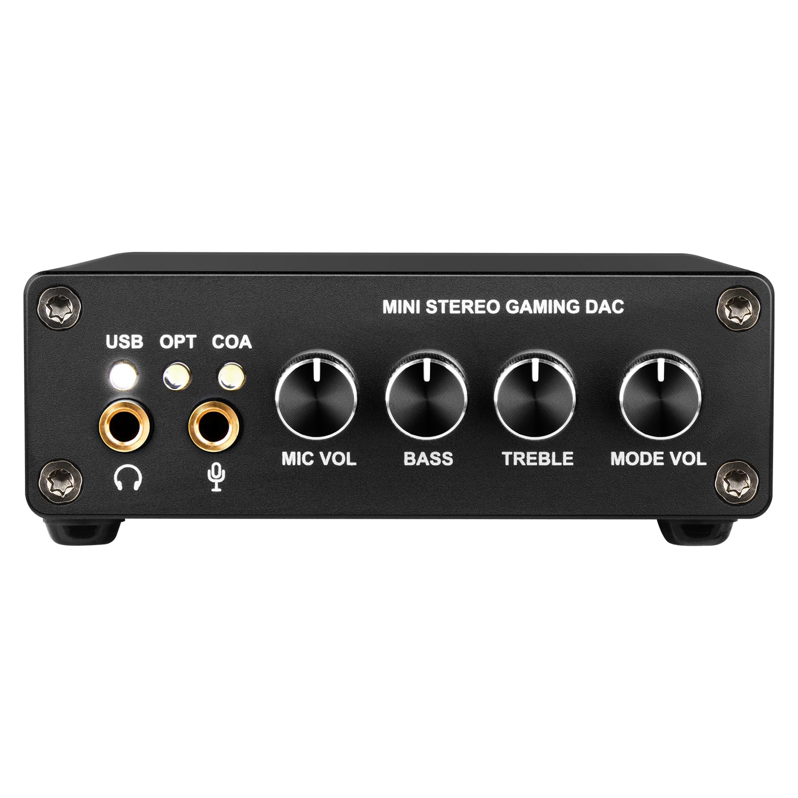 Depusheng GI2 Scheda audio esterna USB da gaming, amplificatore per cuffie DAC, adattatore audio in alluminio da 3,5 mm, uscita TRS RCA, ingresso ottico, controllo del volume, per PC, PS4, Xbox, Mac