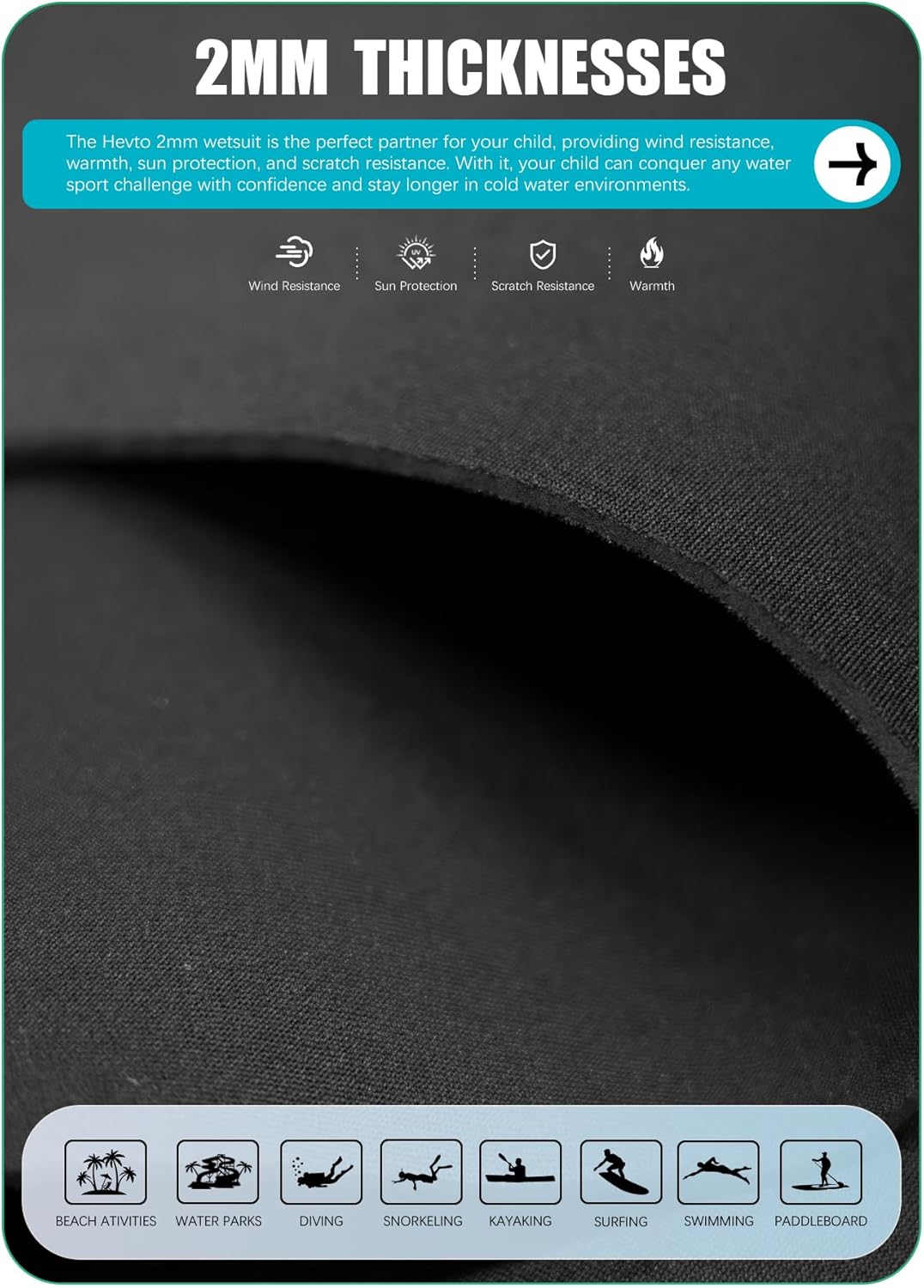 Hevto Kids Wetsuit for Boys Girls Toddler Youth 3/2mm Neoprene Full Wet Suits in Cold Water for Swimming Surfing Diving - Image 3