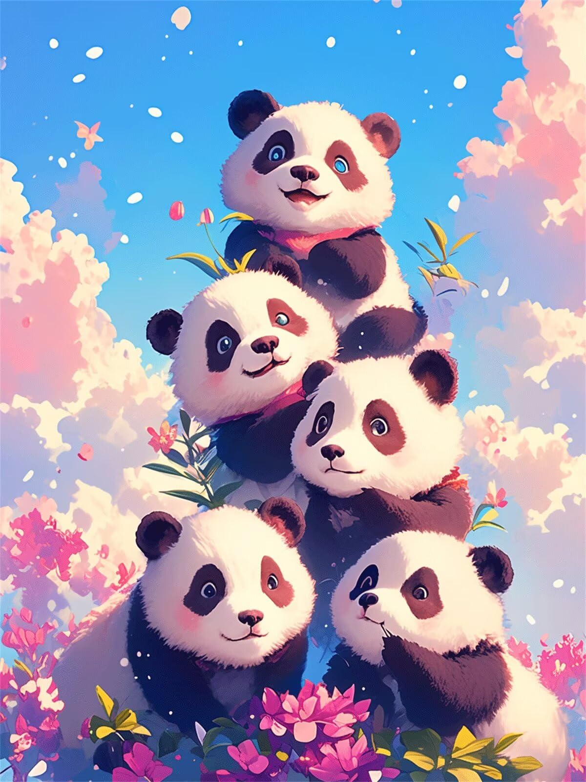 Diamentowe malowanie gigantyczna panda 70x90 cm diamentowe malowanie dzieci kreskówka, 2025 DIY diamentowe malowanie według numerów dorośli rzemiosło kryształ diament ścieg krzyżykowy, dekoracja z1029