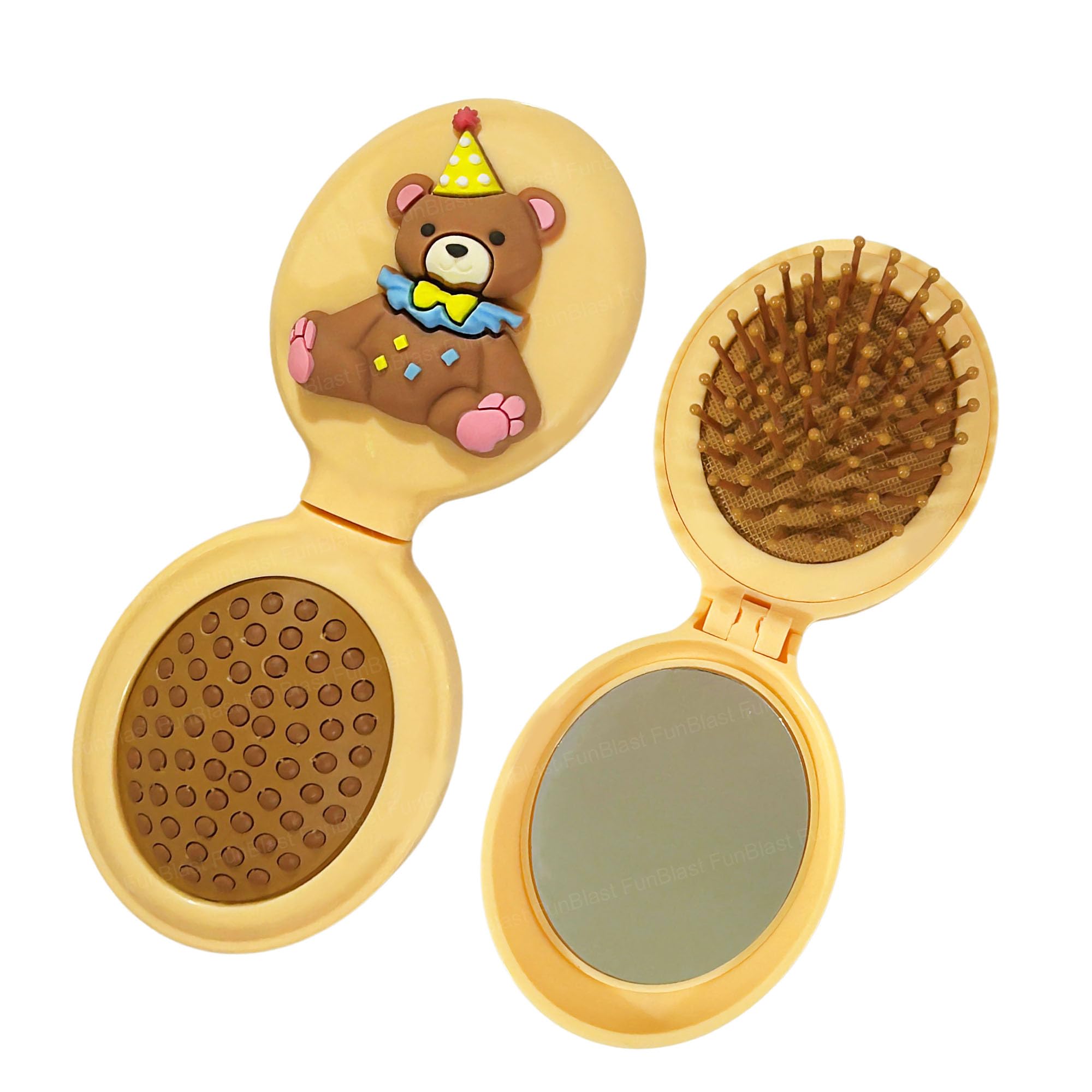 FunBlast Kaba Bear Comb Set for Girls –2 in 1 Comb with Mirror for Womens, Soft & Gentle Detangling Combs, Adujustable Combs for Girls, Womens, Ladies (1 Pc;Random Color)-image-9