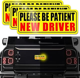 3PCS New Drive Magnet for Car, Magnet Car Sticker, Magnetic New Driver Vehicle Reflective Sign, Reusable Movable Rookie Driver Reflective Magnets Stickers Universal Fit Car Bumper (Style 2)