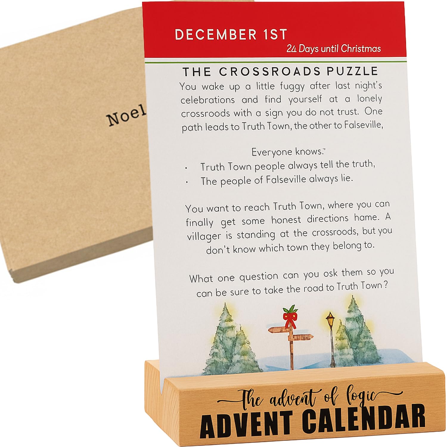The Advent of Logic – 24 Festive Puzzles Countdown Unique Advent Calendar for Adults Teens & Families (Logic Puzzles)