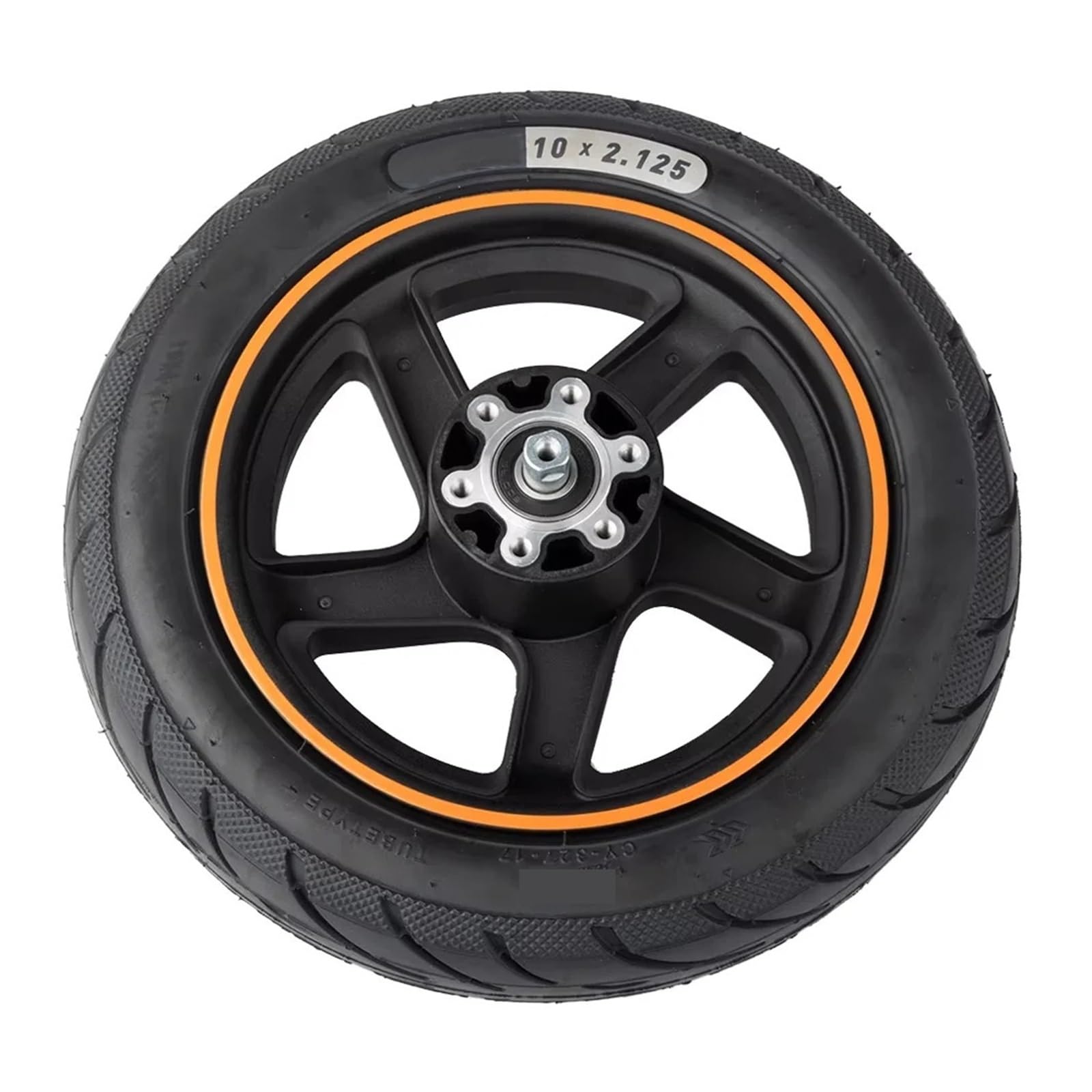 Roue arrière Compatible avec Les Scooters électriques Ninebot F20, F30, F40, F40D et F40E, moyeu ABS avec Chambre à air et pneus(Orange Color)
