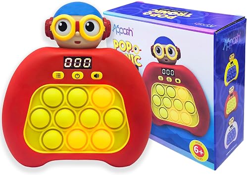 Upgraded Fast Push Pop It Game Crisp Click Light UP Bubbles 10 Modes Quick Push Stress Relieving Buttons Speed Push Sensory Gift Toy for Kids and Adults[Red]