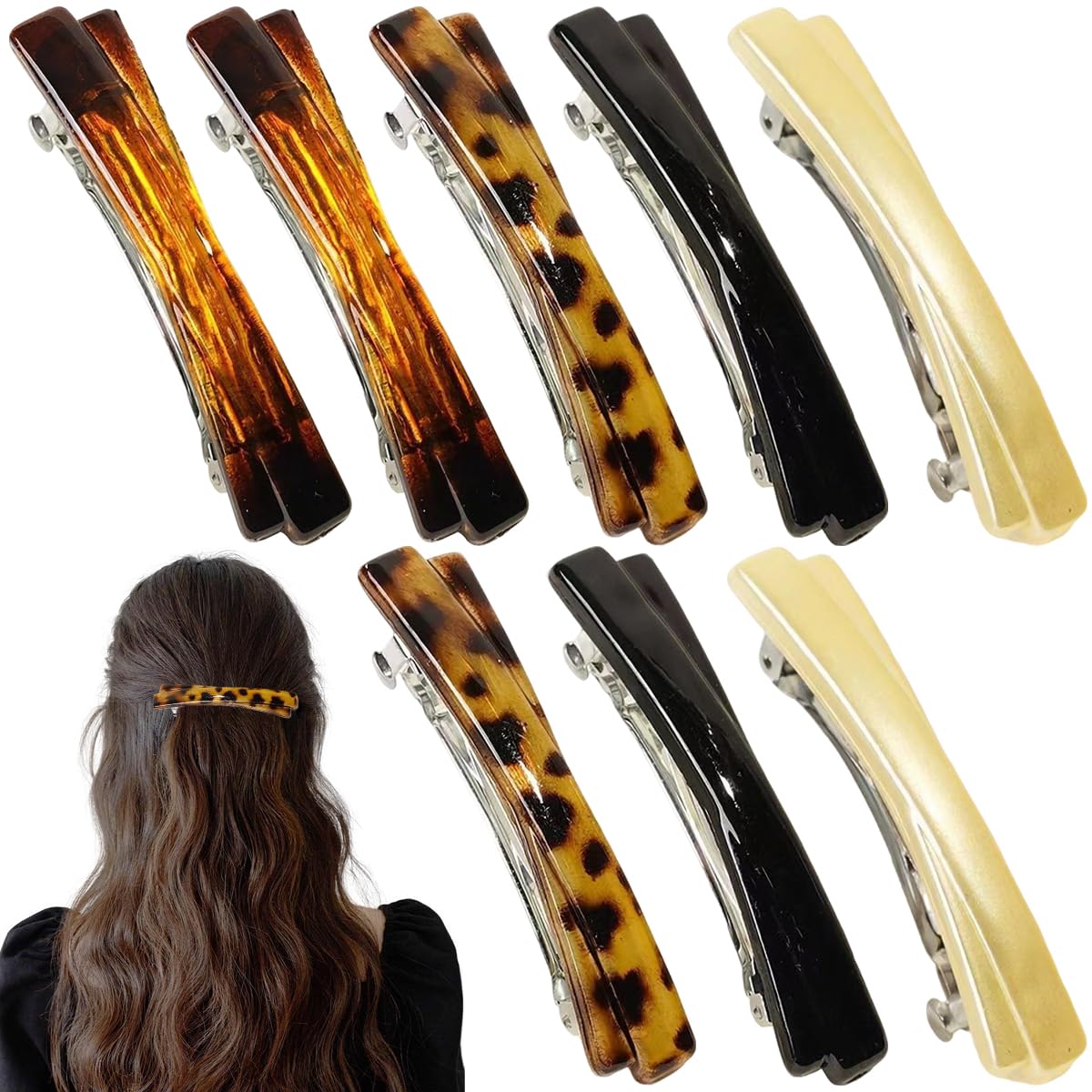 Small Shell Clips Amazon.com : 8 PCS Tortoise Shell Hair Clips Curved Glossy Thin Hair ...