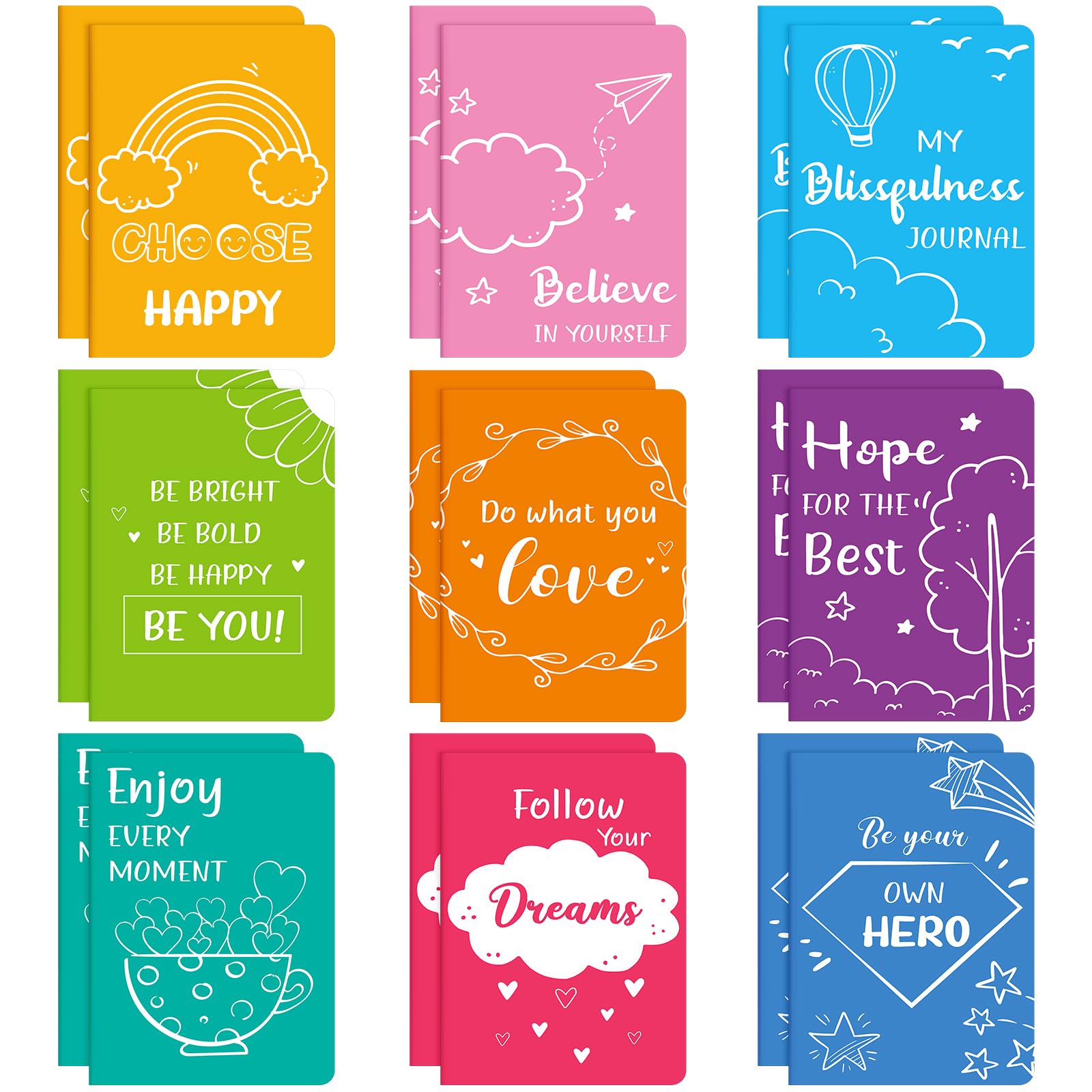 Photo 1 of 90 Pcs Inspirational Mini Notebooks Bulk with 80 Lined Pages Mini Notepad 5.5 x 4.1 Inch Small Journal Memo Book Gifts for Kid Student Teacher Classroom Office Coworkers(Colorful)